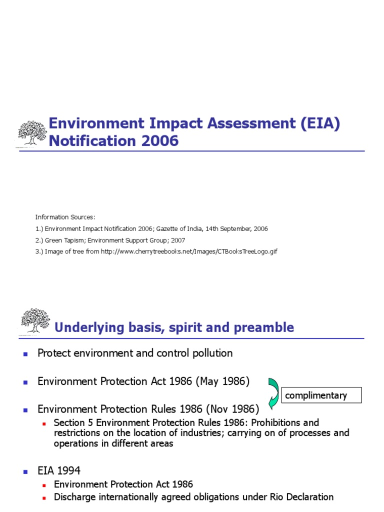 EIA Notification 2006 Overview | PDF | Environmental Impact Assessment ...