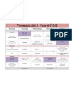 Timetable 2013