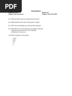 Tutorial Sheets of Data Structure