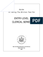 Entry-Level Clerical Series: Guide To Taking The Written Test For