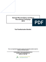 General Recruit (Army and Navy) Recruitment Campaign 2012: Test Familiarisation Booklet
