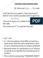 Table Look Up Decoding Using Standard Array