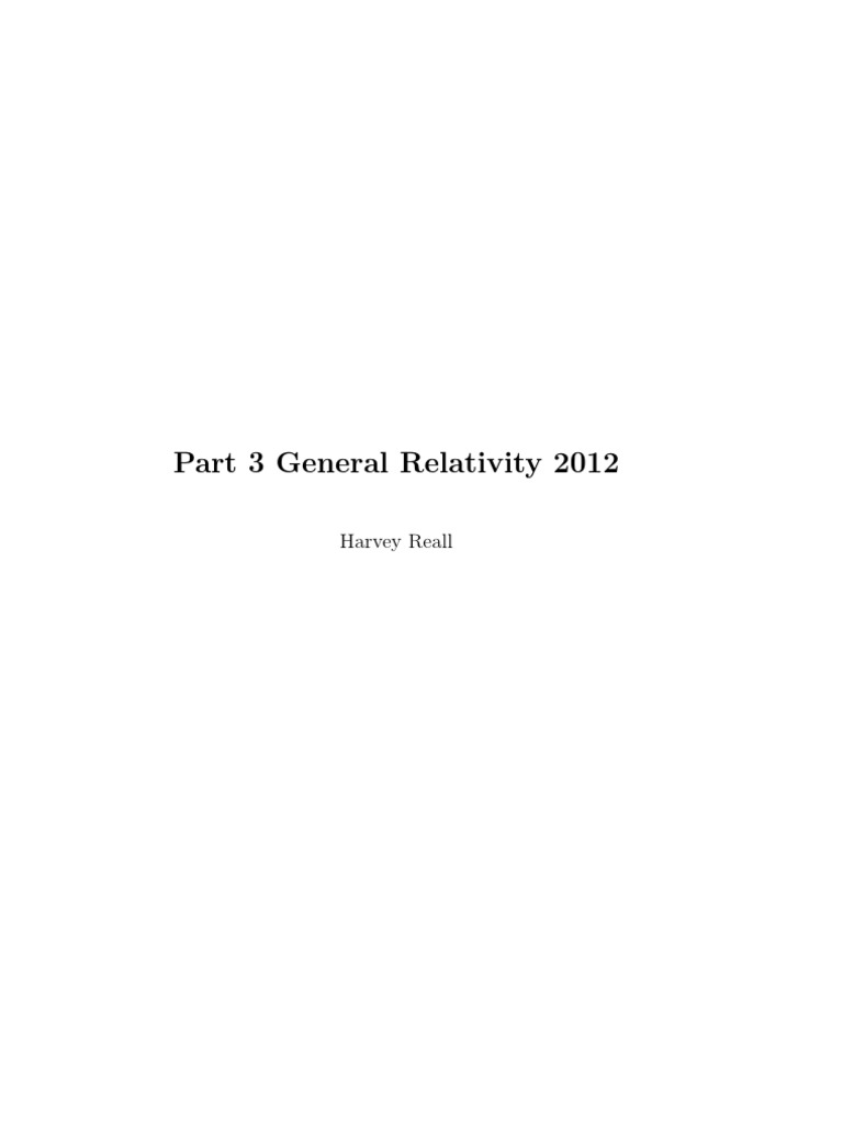 General Relativity Lecture Notes | PDF | Differentiable Manifold | Gravity