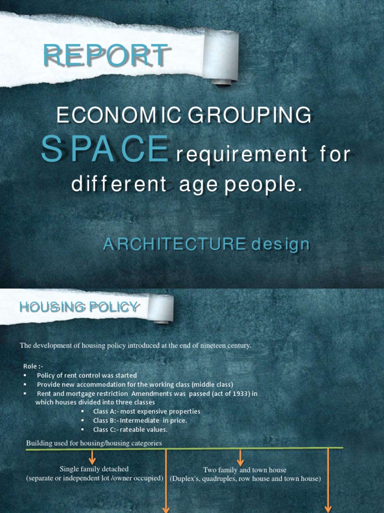 Economic Grouping Requirement For Different Age People. Space PDF