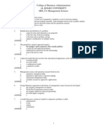 Management Science MCQ Bank