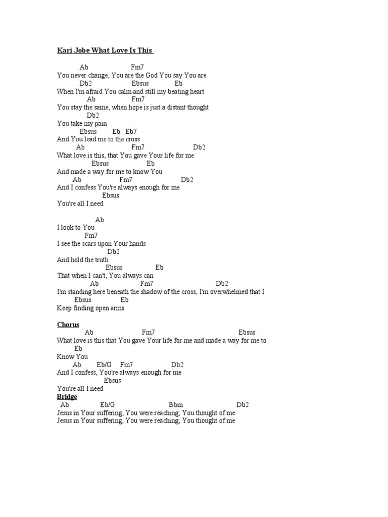 Kari Jobe What Love Is This Chords Theology