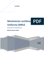 Movimiento Rectilineo Uniforme MRV