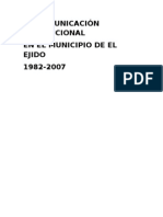 La Gestión de La Comunicación Institucional en El Ejido Desde Su Creacion en 1982 Hasta 2011