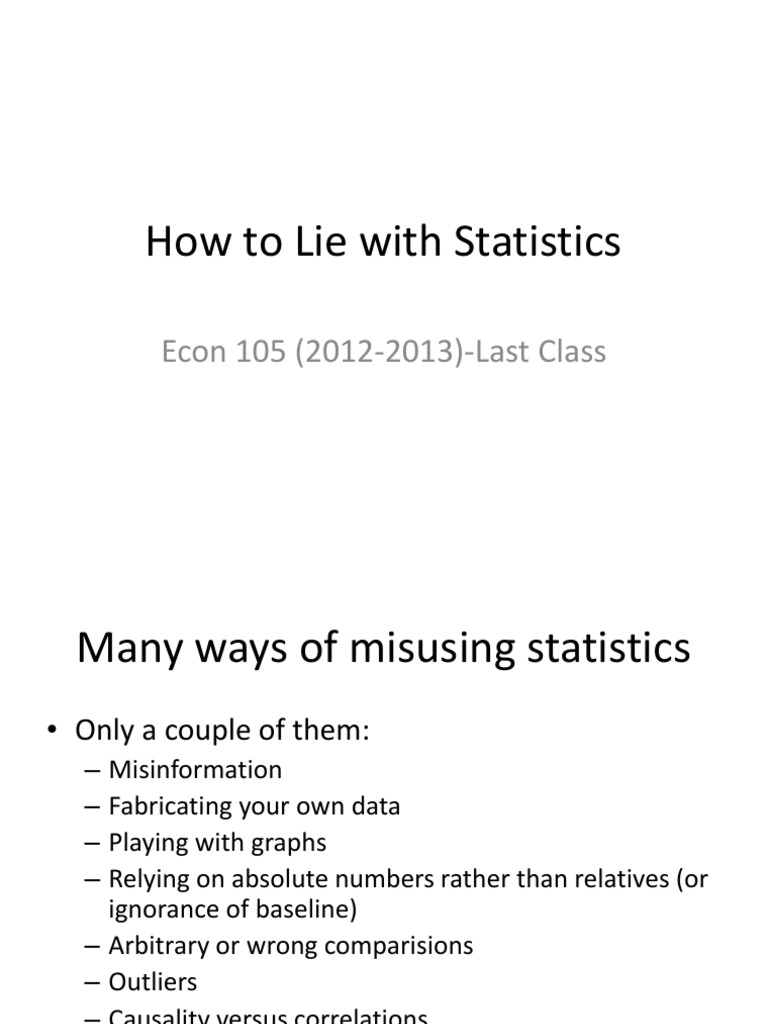 How To Lie With Statistics | PDF | Correlation And Dependence