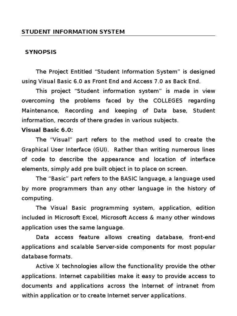 Sample thesis for student information system image