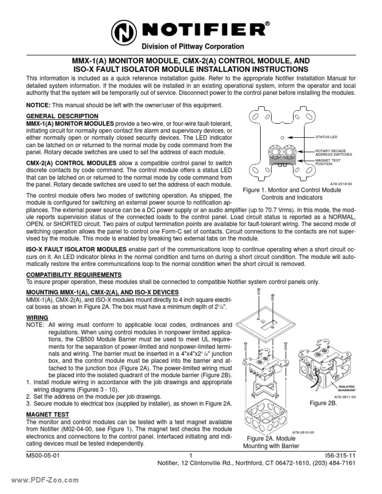 (Preview) Notifier MMX1 (A) Monitor Module CMX2 (A) Control Module