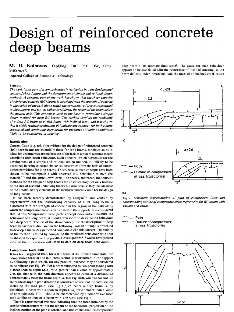 Design of Deep Beams Stress (Mechanics) Beam (Structure)