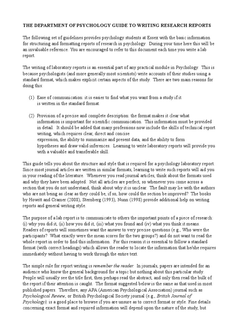 Guide To Writing Research Reports | PDF | Computers