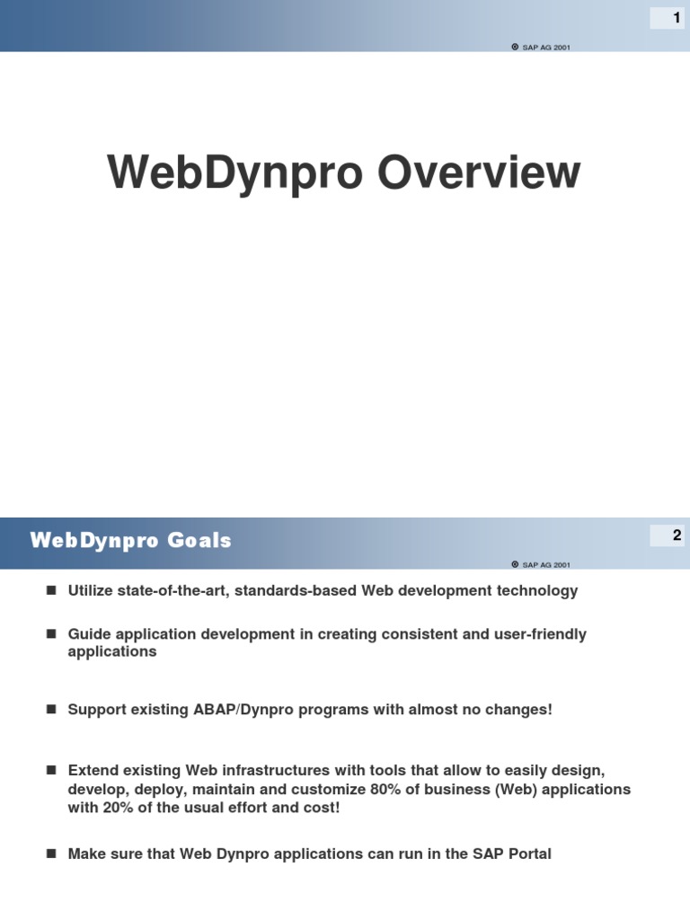 Web Dynpro: Overview and Features | PDF | Web Application | User Interface