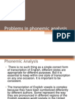 Problems in Phonemic Analysis