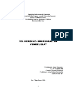 Trabajo. El Derecho Sucesoral en Venezuela