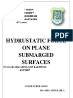 Hydrustatic Force On Plane Submarged Surfaces
