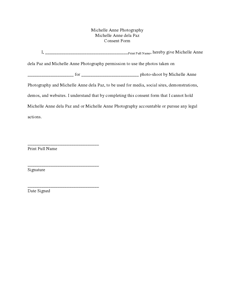 Photography Consent Form Template | PDF