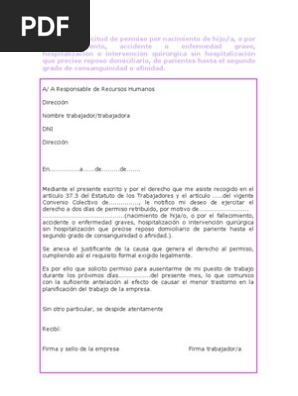 Modelos De Solicitud De Permisos Pdf Recursos Humanos Tiempo De Trabajo