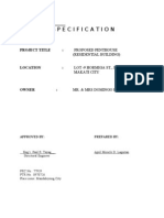 PROPOSED PENTHOUSE SPECIFICATIONS