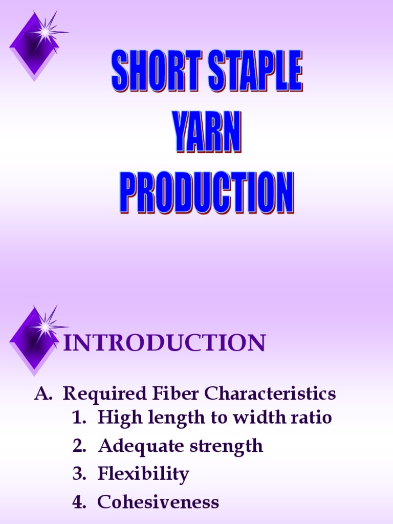 Staple Yarn PDF Yarn Spinning (Textiles)