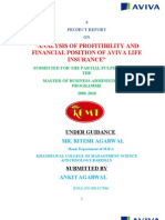 Analysis of Profitibility and Financial Position of Aviva Life Insurance