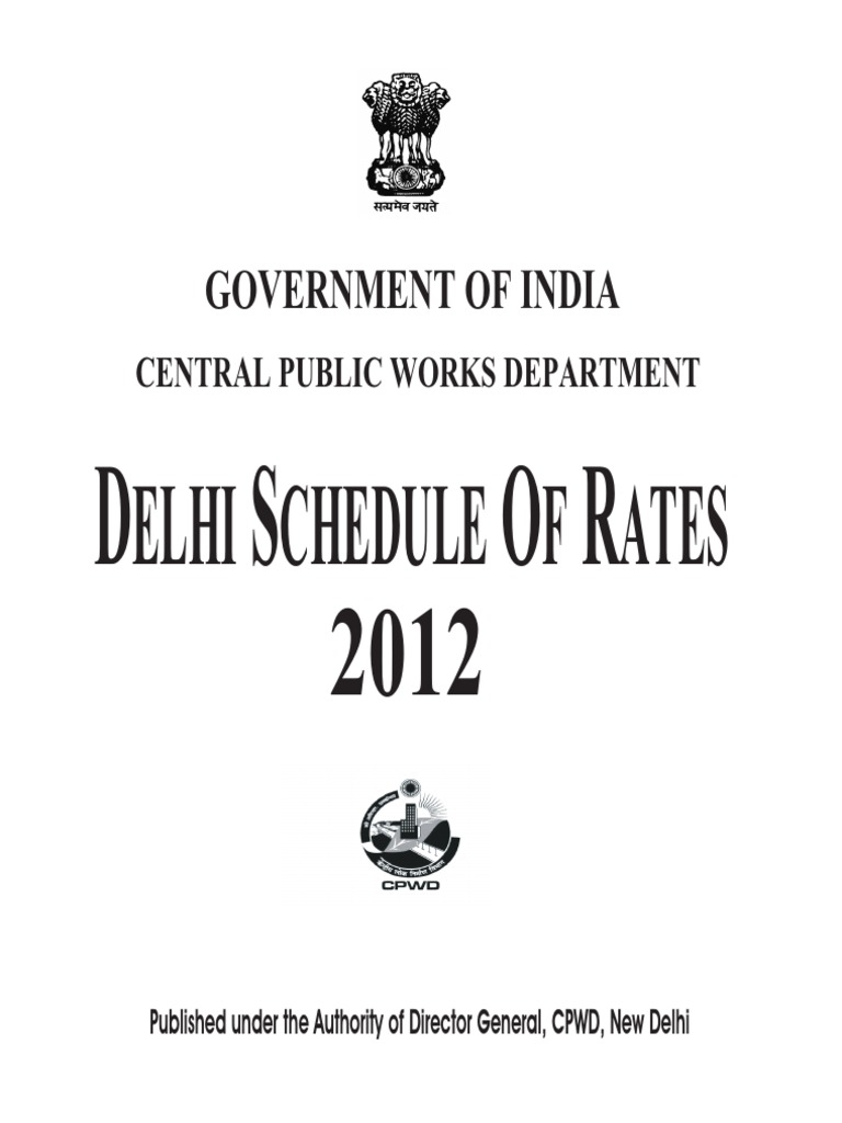 Delhi Schedule of Rates PDF