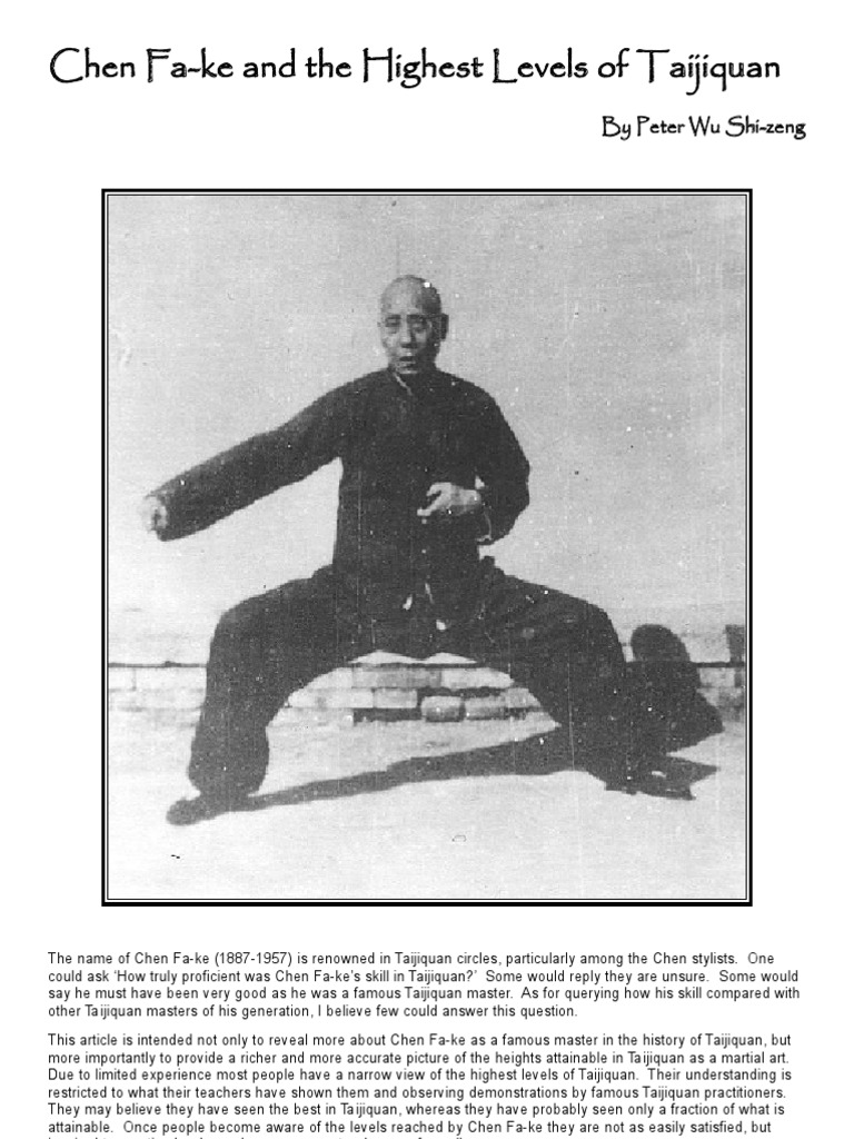 Chen Fake Tai Chi East Asian Martial Arts