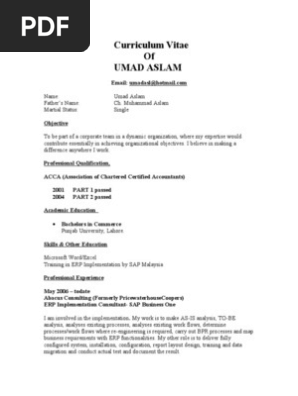 Sample Cv