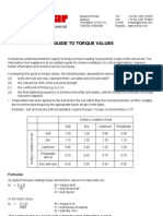 Torque Value Guide (Formulas)