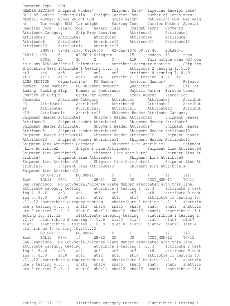 Asn Sample | PDF | Cargo | Receipt