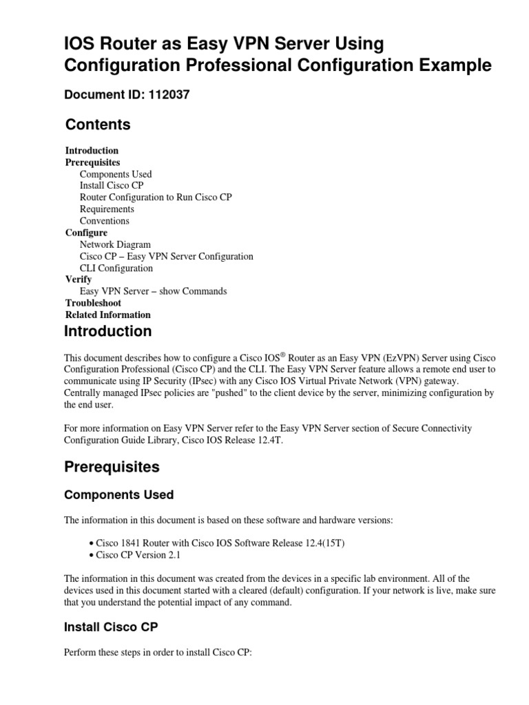 Easyvpn Router Config CCP 00 PDF | PDF | Virtual Private Network | Radius
