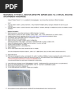 RestorePhysicalServer To VM