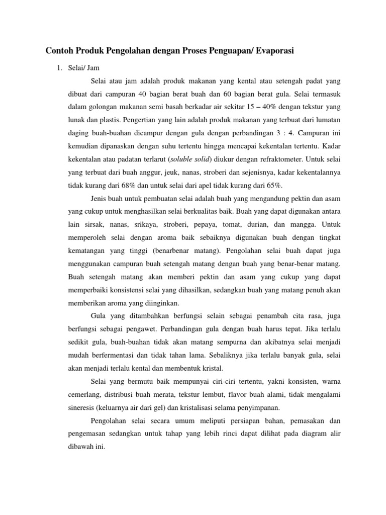 Contoh  Produk  Pengolahan Dengan  Proses Penguapan  Contoh  Produk  Pengolahan Dengan  Proses Penguapan