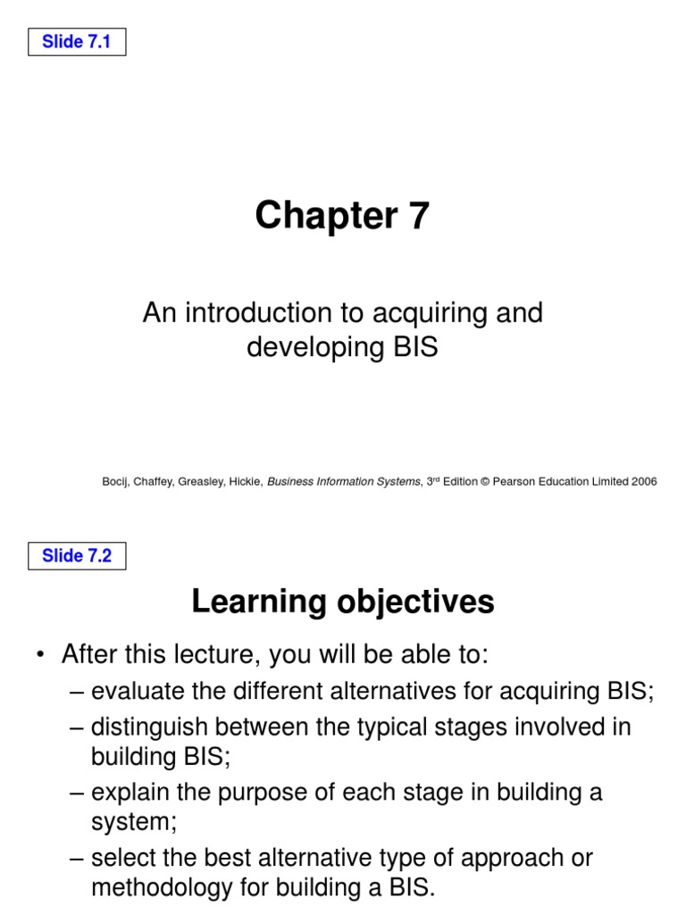 BIS 07 Acquisition and BIS Development | PDF | Software Development ...