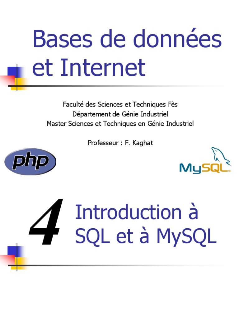 Introduction à SQL et MySQL pour SGBD | PDF | SQL | MySQL