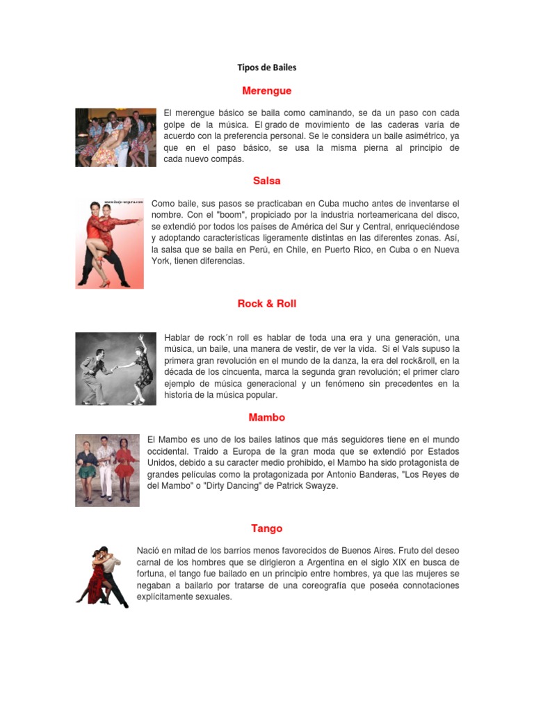 Tipos De Bailes Bailes Ballet