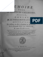 Cagliostro Memoire 18 Fevrier 1786