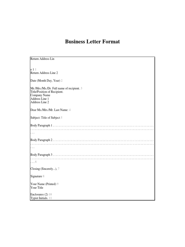 Bussiness Letter Format | PDF