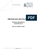 Matematica_programa de Bacalaureat 2013