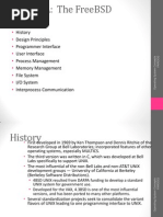 History Design Principles Programmer Interface User Interface Process Management Memory Management File System I/O System Interprocess Communication