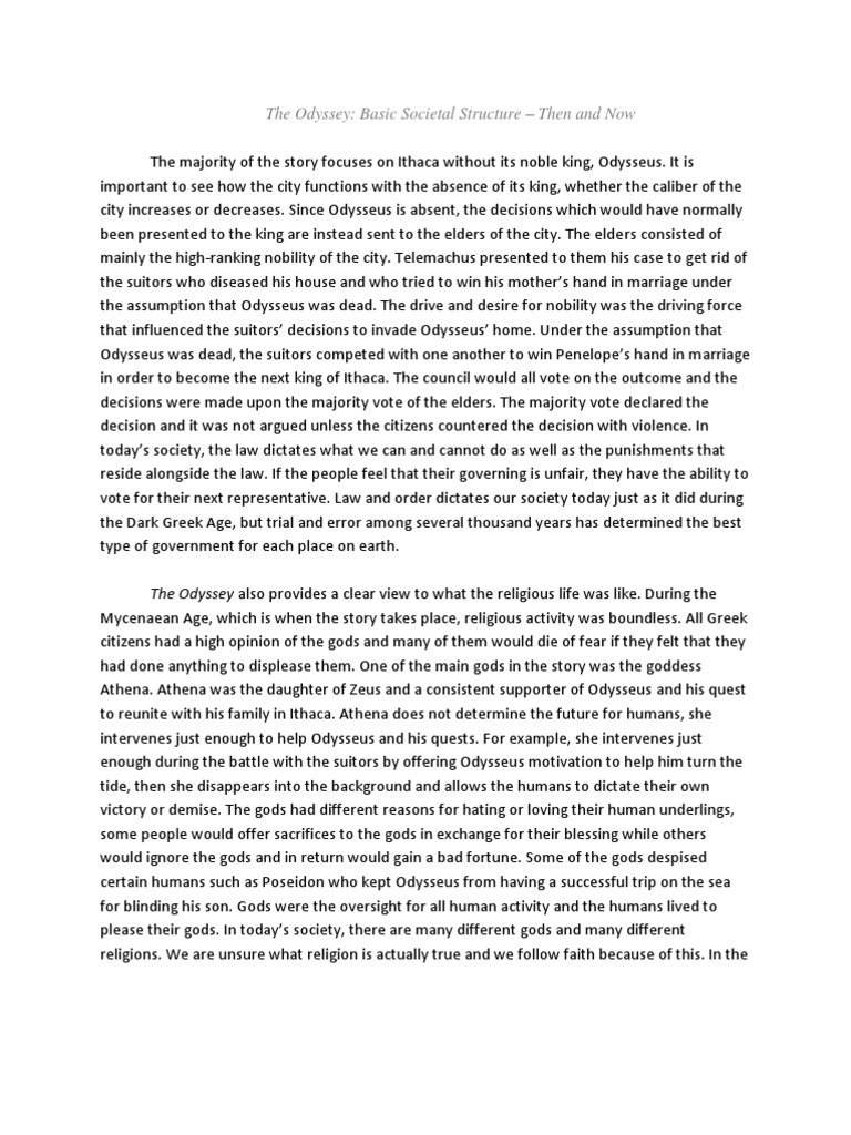 essay on life lessons learned for the odyssey