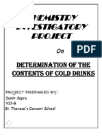 Determination of Contents of Cold Drink -Class 12 Chemistry Project