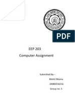 EEP 203 Computer Assignment: Submitted by - Mohit Meena 2008EE50216 Group No. 5