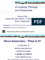 Focused Learning Through Direct Instruction: Session One: Instruction That Works: A Glimpse of The Basic Components