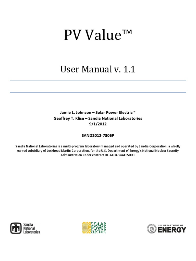 PV Value v1 1 User Manual | PDF | Photovoltaic System | Photovoltaics