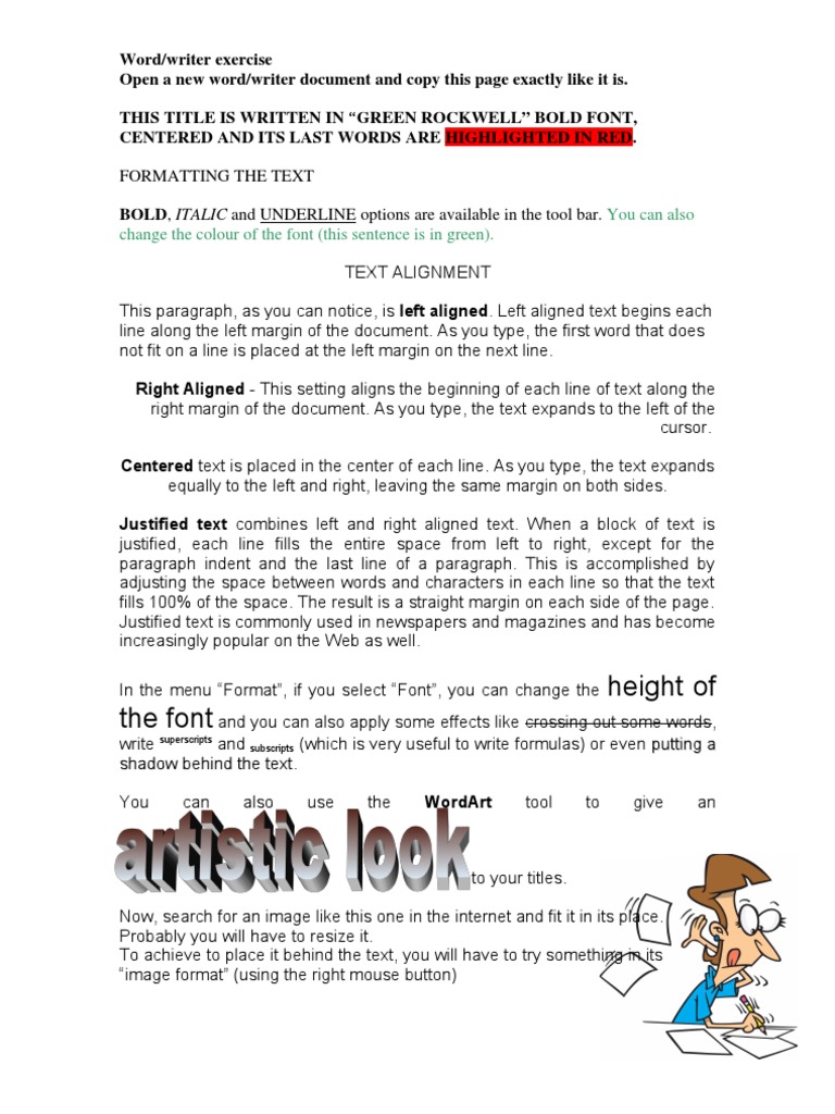 Word Processor Practice | PDF | Paragraph | Text image.