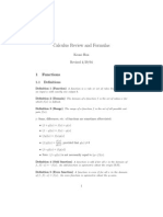 Calculus Review Formulas PDF