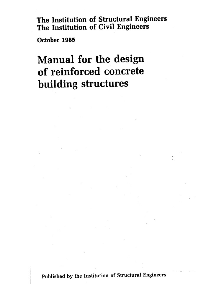 Manual For The Design of Reinforced Concrete Building Structure To BS 8110 PDF
