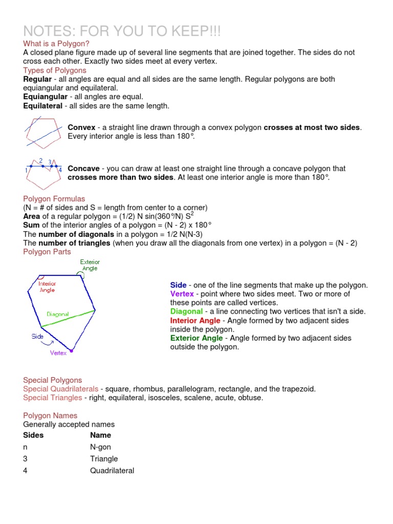 Notes For High Level Math Area Triangle